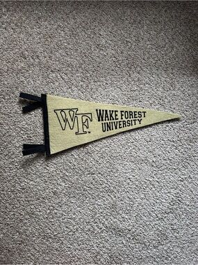Wake Forest University Felt Pennant Beige & Black Runarounds Set Prop